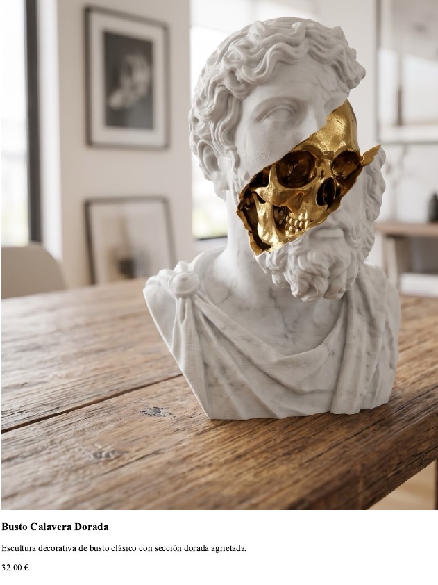 Busto Calavera Dorada