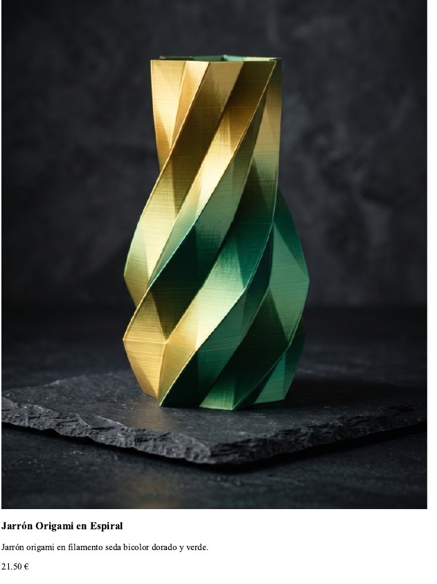 Jarrón Origami en Espiral